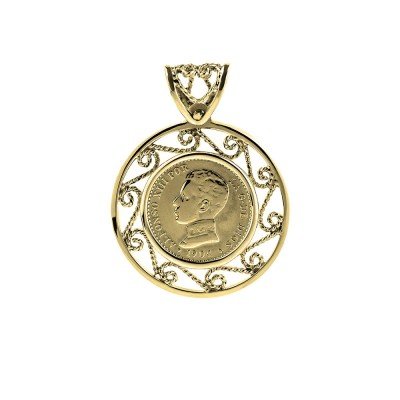 Colgante de moneda de plata 0.50 centimos Alfonso XIII
