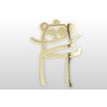 Colgante personalizado con dibujo de los niños en plata de ley 925 con baño de oro