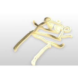Colgante personalizado con dibujo de los niños en plata de ley 925 con baño de oro