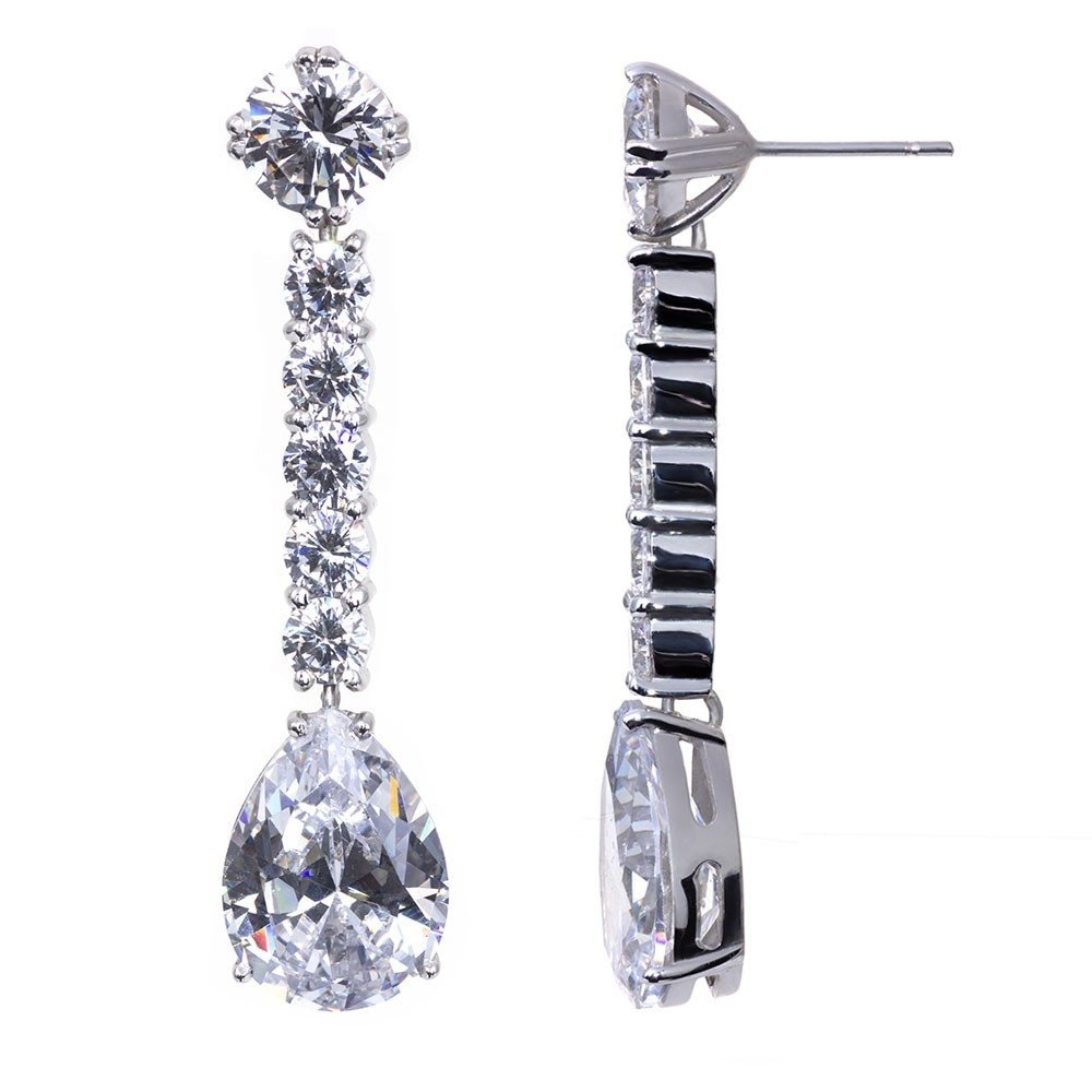 PENDIENTES LAGRIMA CIRCONITAS Plata 1 Ley PENDIENTES LAGRIMA CIRCONITAS Plata 1 Ley