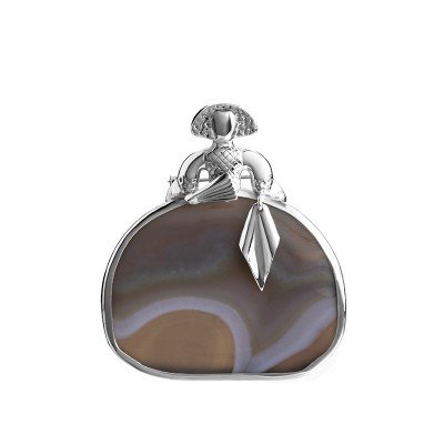 MENINA BROCHE DE PLATA Y ÁGATA NATURAL